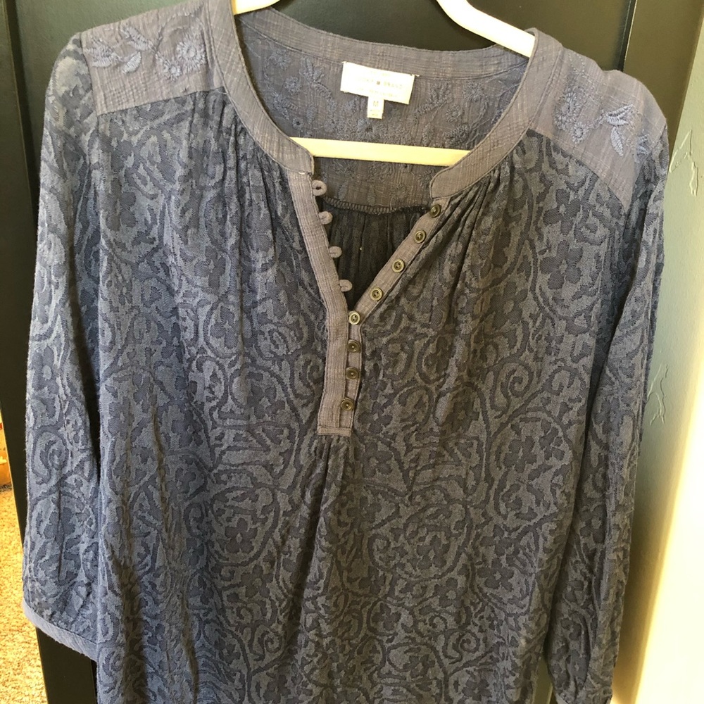 Blue long sleeve Lucky Brand blouse